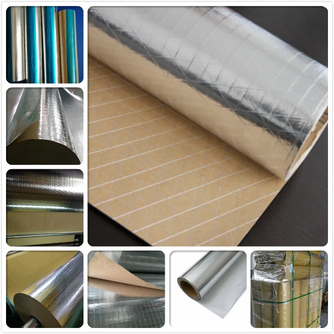 Heat Sealing Aluminum Foil Facing Tri-Way Scrim Kraft Paper with PE